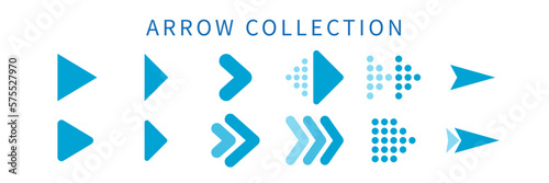 Set of blue arrow colection for template desgin