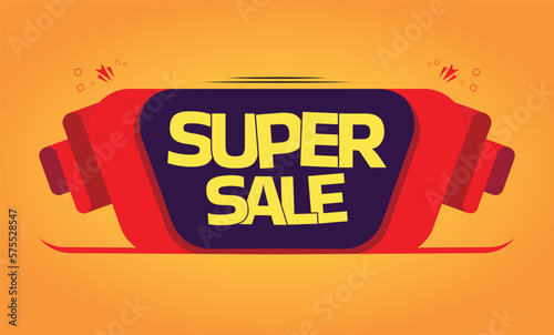 SUPER SALE Banner design template.