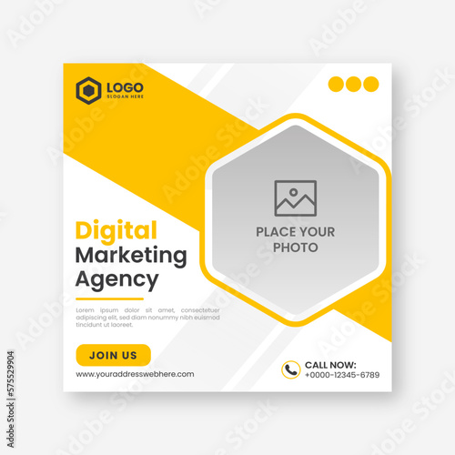 Creative and modern business digital marketing agency social media post banner and ads banner templates design