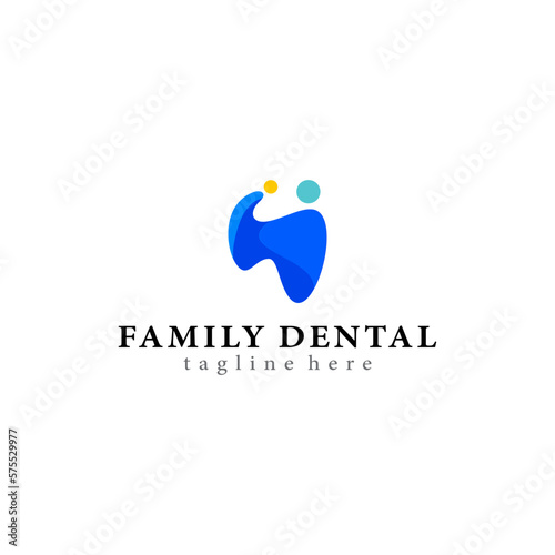 Family Dental logo. letter S tooth symbol and family icons.
