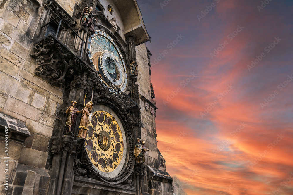 Fototapet astronomical clock in the old town square prague