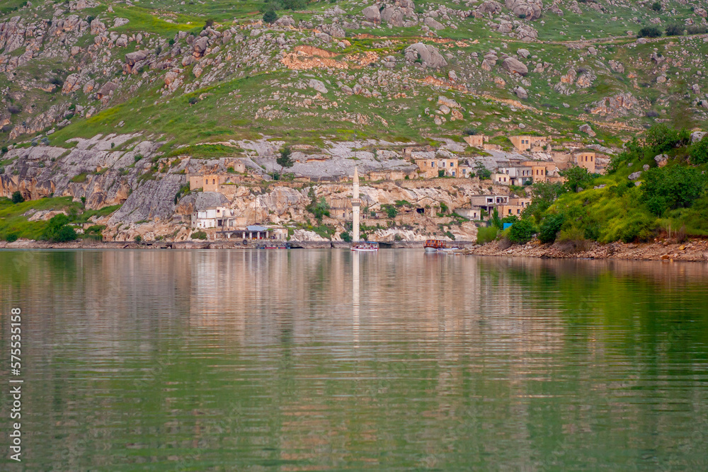Abandoned old town view in Halfeti Town of Sanliurfa Province