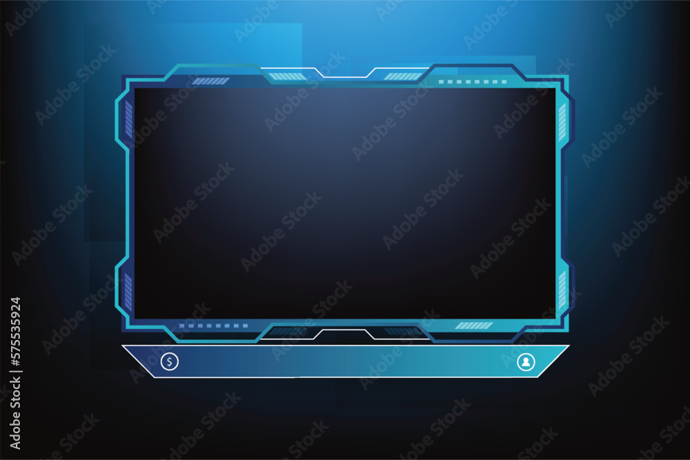 Vecteur Stock Futuristic gaming screen panel and border design vector ...