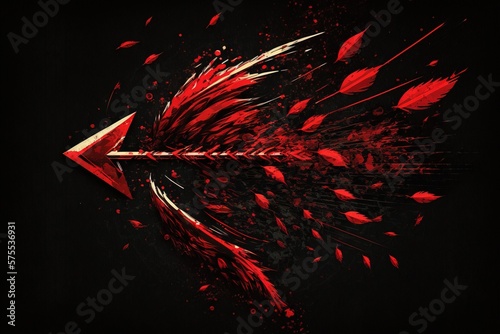 Red arrow striking
