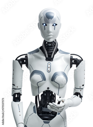 Photography AI humanoid robot looking at camera