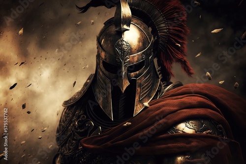 Warrior knight in a dark background, generative ai