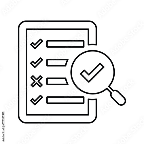 Checklist, Audit Test Icon. Outline Design.