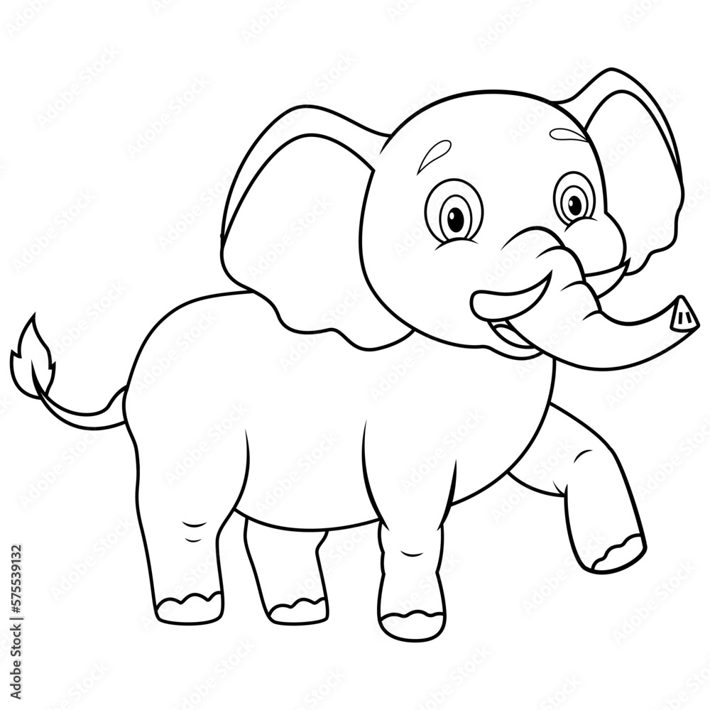 A cute elephant cartoon walking 