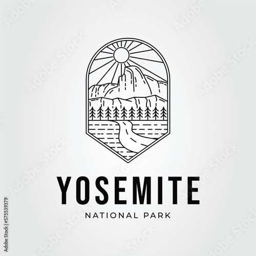 yosemite national park landscape logo vector illustration design