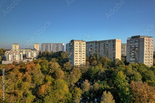 several apartment blocks of the old housing estate from the times of PRL in Gdansk  Poland