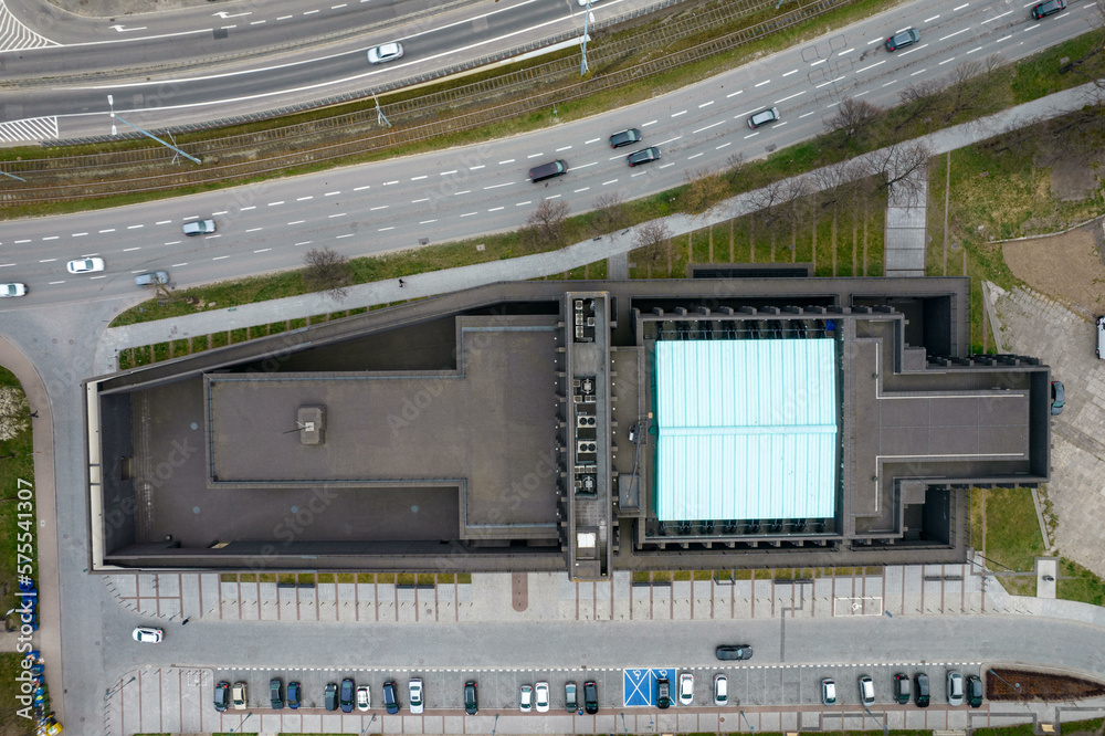 Shakespeare Theater in Gdansk shown by a drone from the air