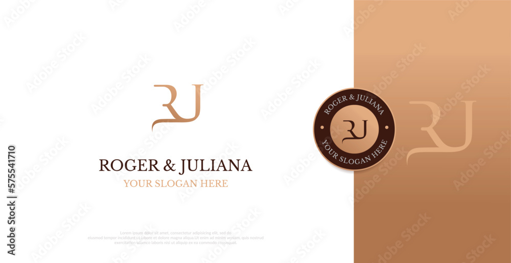 Initial RJ Logo Design Vector