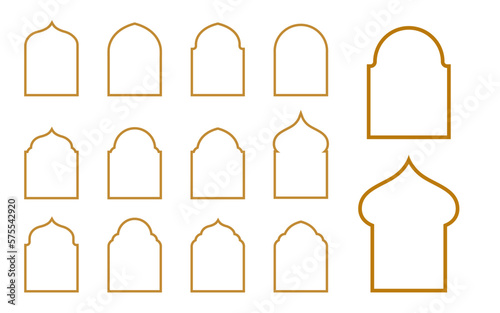 Fototapeta set of islamic frames shapes badges