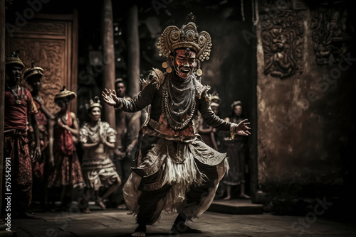 Bali's Enchanting Dance Performance: A Generative AI Journey through the Beauty of Balinese Dance by an Indonesian Girl in Traditional Costume