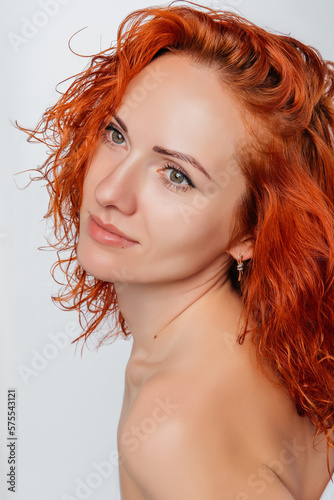 Portrait of a beautiful red-haired girl