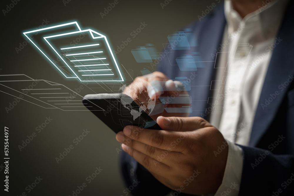 IT working on computer Business processes Document Management System ...