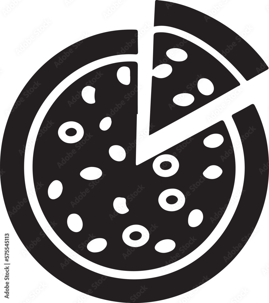 Delicious Pizza Slice Icon Isolated on White Background - Vector Illustration Delicious Pizza Slice Icon Isolated on White Background - Vector Illustration