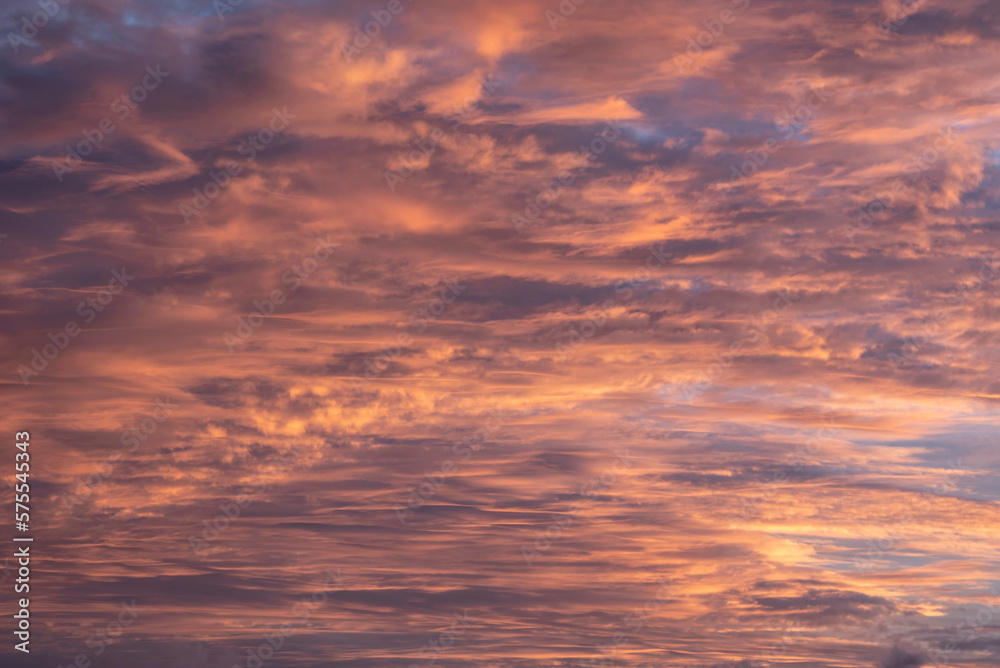 Stunning colorful vibrant sunset sky for use as background or element in composites
