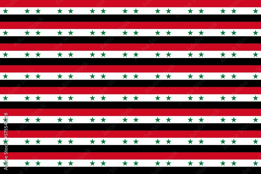 Geometric pattern in the colors of the national flag of Syria. The colors of Syria.