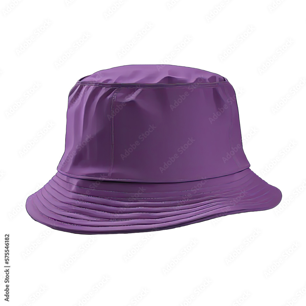 Bucket hat isolated, mockup template. Purple bucket hat. Design ...