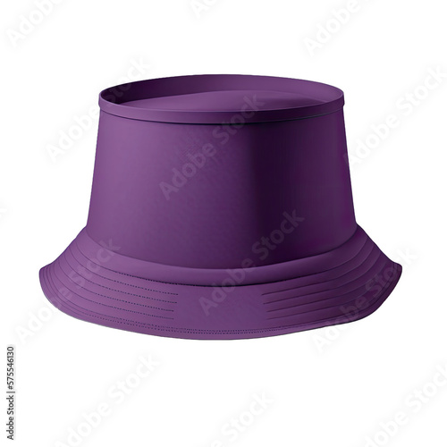 Bucket hat isolated, mockup template. Purple bucket hat. Design template. Mock-up for branding and advertise isolated on transparent background. 