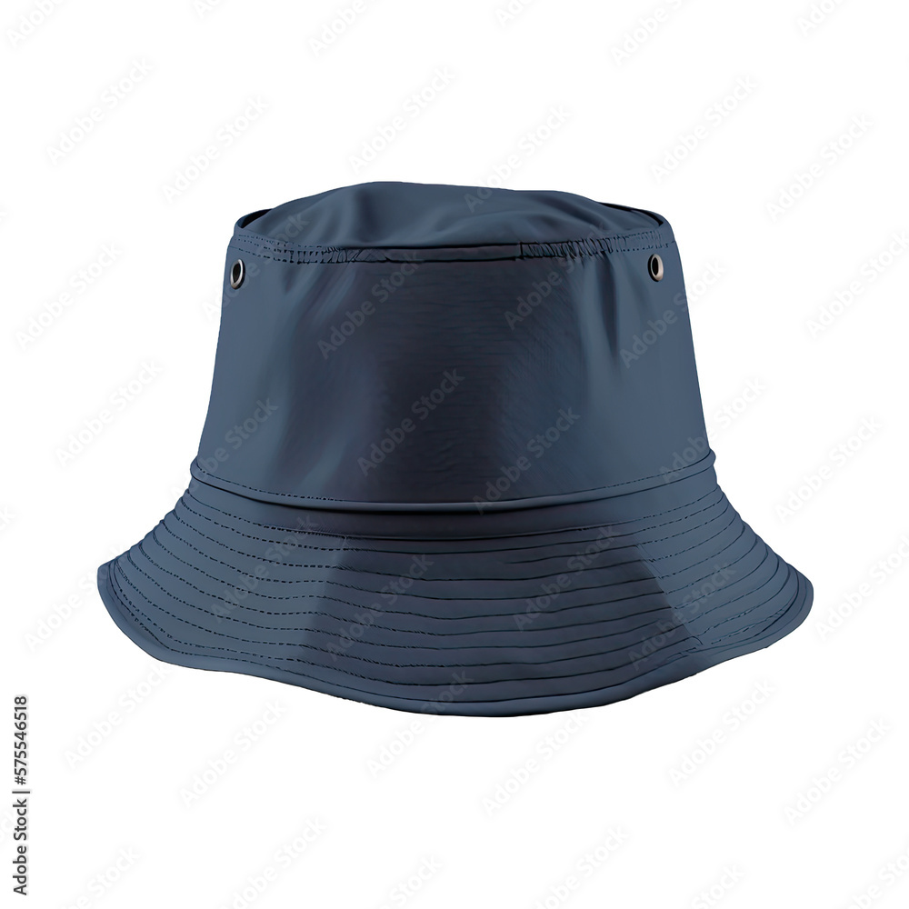 Bucket hat isolated mockup template dark blue bucket hat design
