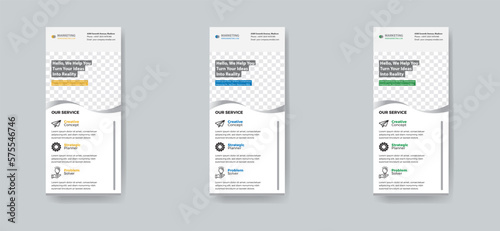 Real estate rack card template design, Corporate real estate agency rack card or dl flyer template design in vector layout