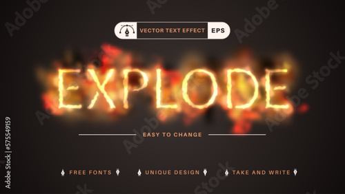 Explode - Editable Text Effect, Font Style