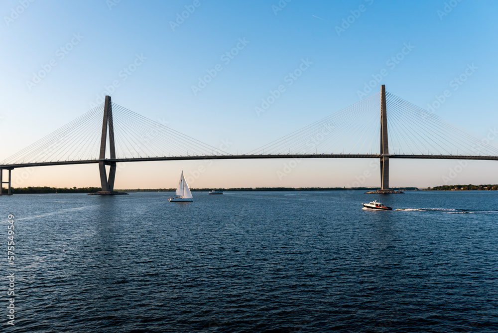 Arthur Ravenel Jr. Bridge against clear sky, Charleston, South Carolina, USA Arthur Ravenel Jr. Bridge against clear sky, Charleston, South Carolina, USA