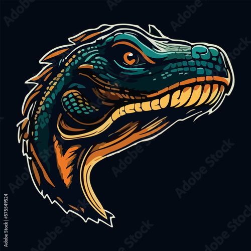 Monitor lizard face mascot esport logo vector illustration