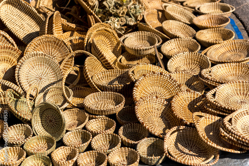 Various hand woven baskets, Charleston, South Carolina, USA