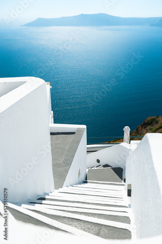 White architecture of Santorini island, Greece. Travel and vacations concept