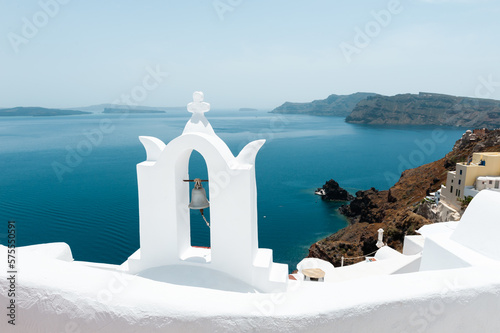 White architecture of Santorini island, Greece. Travel and summer vacations