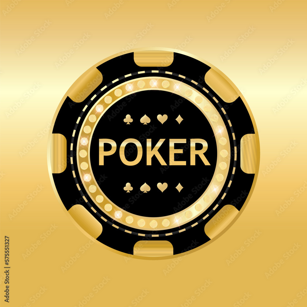 Fototapeta premium Vector casino chip on golden background