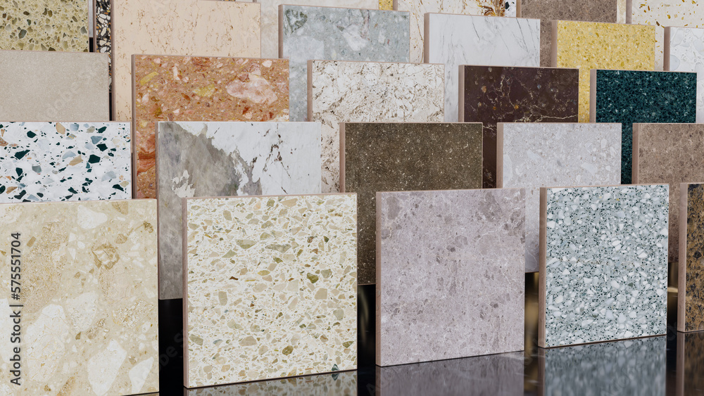 Display sample decorative tiles for floors, granite and quartzite Stock  Photo | Adobe Stock