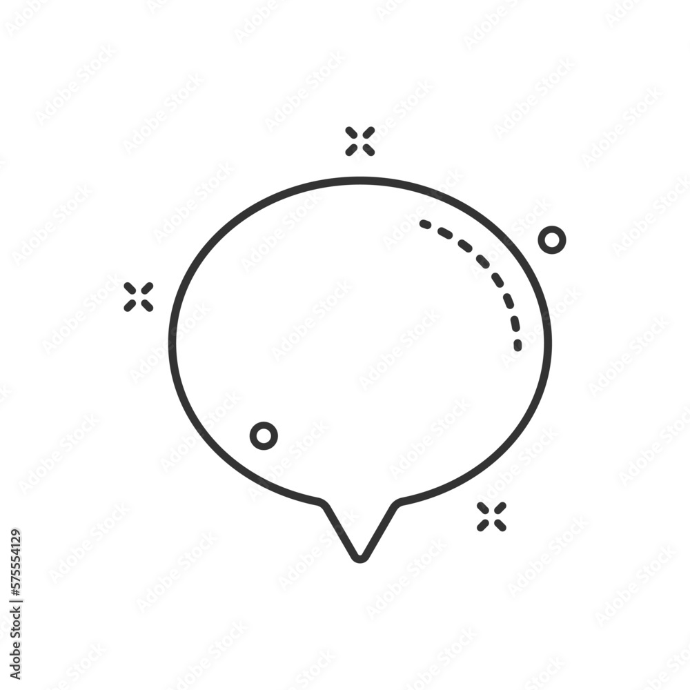 speech bubble outline vector illustration with memphis elements. speech bubble line icon for web, ui and social media design isolated on white background speech bubble outline vector illustration with memphis elements. speech bubble line icon for web, ui and social media design isolated on white background