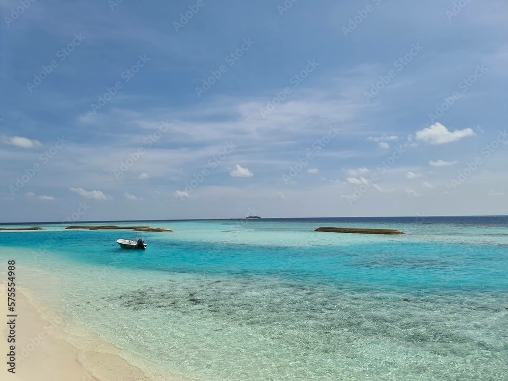 Amazing ocean view at the Kihaa Maldives. Blue water lagoon. Paradise