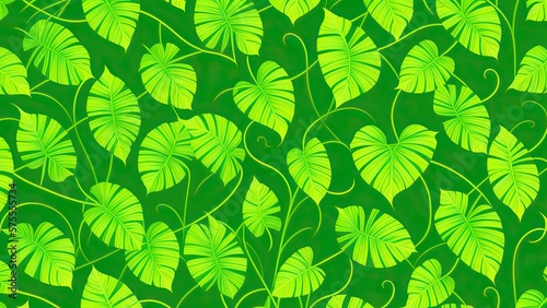 Green plant leaves background  floral pattern for wallpaper