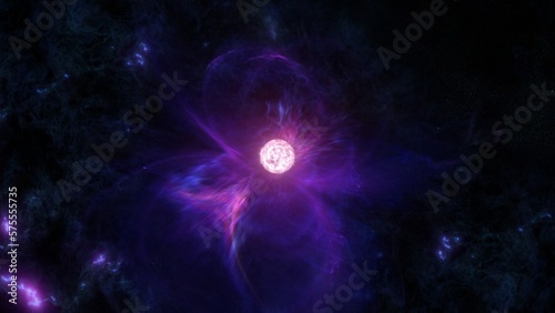 Canvas Print Super massive white star erupting solar flares