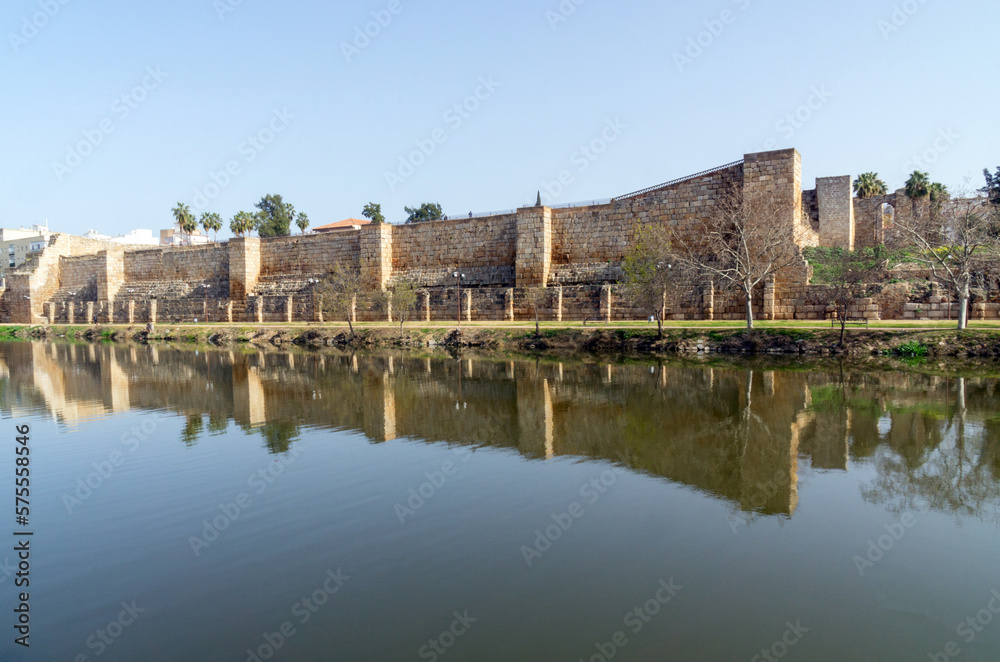 Alcazaba árabe de Mérida (siglo IX). Badajoz, Extremadura, España.