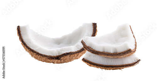 Coconut pieces on transparent png