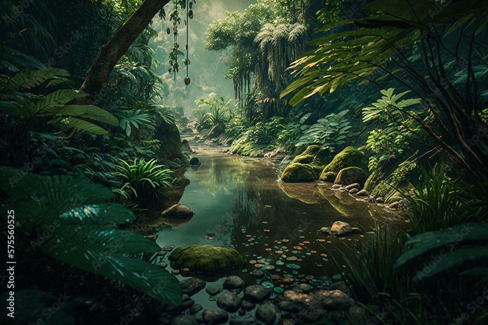 Rain Forest. Generative ai