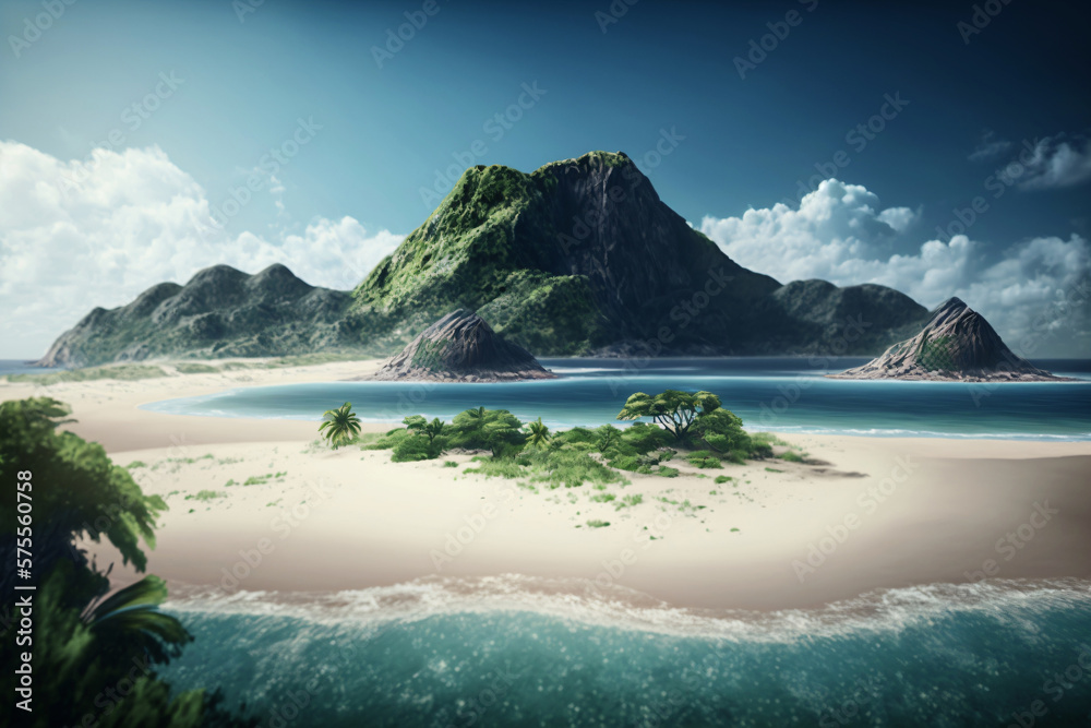 Island Landscape. Generative ai