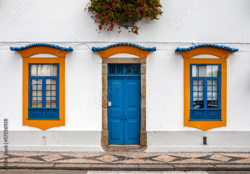 Typical portugeese house facade of Aveiro photo