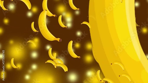 Bananas Flying Through the Air Video Animation