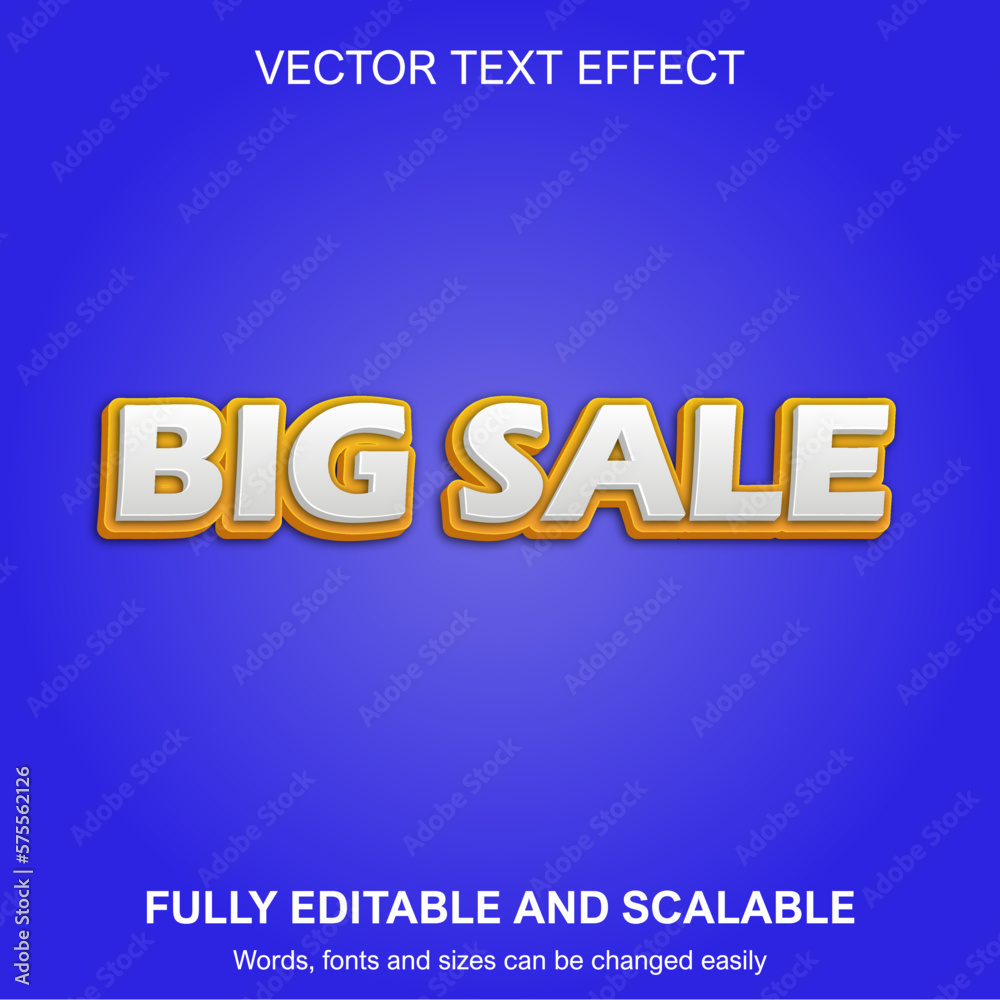 Big sale typography editable text effect