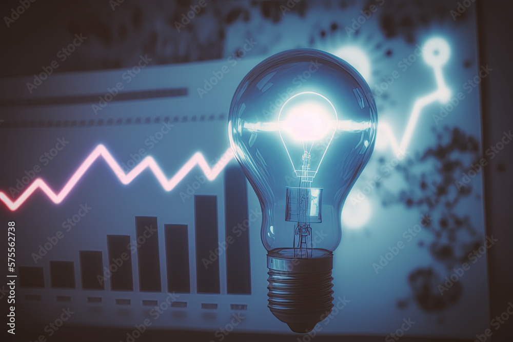 light bulb with graph, Idea Light Blub, I have an Idea, Idea Inspiration. Think outside the box, creative ideas. The heart of invention, generative ai, statistic data light bulb with graph, Idea Light Blub, I have an Idea, Idea Inspiration. Think outside the box, creative ideas. The heart of invention, generative ai, statistic data