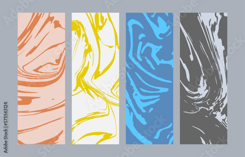 Abstract smooth lines. A set of color compositions for creative ideas for the design of booklets, posters, covers, posters and prints. 