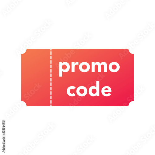 Red voucher with promo code