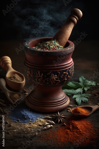Mortar and pestle for grinding spices